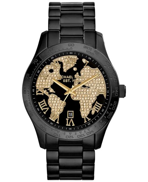 michael kors layton gold tone pave world map dial watch|Layton Pavé Gold.